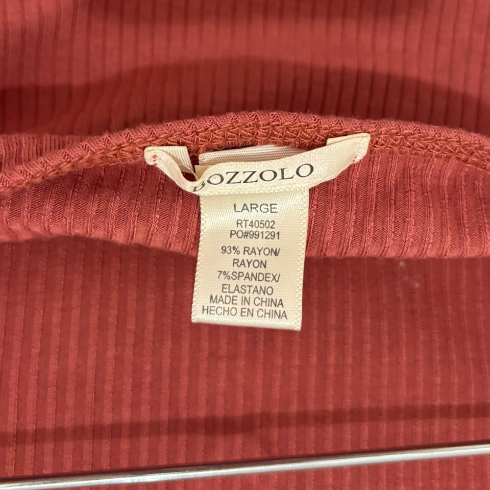 Bozzolo Rust Ribbed Top - Picture 2 of 3